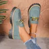 Nuevos zapatos de mujer de talla grande estilo británico, mocasines de gamuza para primavera y otoño de exportación, zapatos casuales de moda con suela gruesa y tacón grueso retro