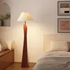 Lámpara de Pie Estilo Wabi-Sabi, Lámpara de Pie LED Sencilla para Sala de Estar, Estudio, Dormitorio, Lámpara Creativa Retro de Madera Maciza para Sala de Té Zen