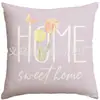 Fronha Floral Aquarela de Primavera Tulipa Rosa Borboleta Venda Quente Transfronteiriça Fabricante Atacado Fronha de Sofá