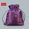 10YJGZ Bolsa de Seda Bordada com Cordão para Frutas de Canto Arredondado Bolsa para Joias Bolsa para Relíquias Culturais Bolsa de Noz Bolsa para Contas de Oração Bolsa de Estilo Antigo