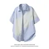 Grande Estoque de Produtos Prontos para Envio: Recomendação Principal São Camisas Xadrez de Manga Curta para Homens, Tendência Verão 2026 Camisas e Jaquetas de Corte Solto Estilo Coreano Plus Size