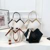 Bolsa de Grande Capacidade para Mulheres 2025 Novo Estilo Retrô Padrão Tecido Bolsa de Ombro Único Axilar Bolsa Tote Fashion Texturizada para Trabalho
