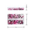 6 Cajas Negro Rosa Mariposa Conejo Amor Mariposa Lentejuelas para Arte de Uñas Gota Pegamento Arte de Uñas Nano Pegamento Material DIY