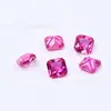 Biselado Cuadrado 3 # Corindón Rojo Rosa Piedra Suelta, Cuadrado Octagonal Pequeño Corindón Rojo Rosa Fondo Puntiagudo Gema Sintética, Se Puede Cerar