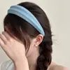 Diadema Retro Azul de Mezclilla Coreana Simple de Corona Alta Accesorio para el Cabello Antideslizante Adorno para el Cabello de Gama Alta