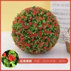 Bola de Hierba de Eucalipto Simulada Planta Verde con Flor Decoración Colgante Decoración de Ventana Interior Decoración de Techo Hotel Bola de Césped Artificial