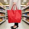 Bolsa de compras portátil plegable con cinco compartimentos, bolsa con cremallera de PVC exquisita, bolsa portátil impermeable ecológica para supermercados, personalizable con logotipo