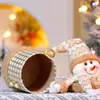 Tarro de Manzanas Navideño Transfronterizo Papá Noel Muñeco de Nieve Nochebuena Caja de Dulces Decoración Dorada de Papá Noel Caja de Regalo
