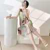 Pijama Estilo Novo Feminina Algodão Seda Camisola Verão Fina Cyber Celebrante plus size Estampada Doce Floral Roupa de Casa