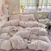 Conjunto de Quatro Peças de Gaze Dupla Personalizado pelo Fabricante, Algodão Lavável, Conjunto de Três Peças Lavável à Máquina, Lençol de Cama Doméstico, Roupa de Cama Lavável à Máquina