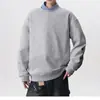 Sudadera popular de otoño para hombre, 380g, lisa, cuello redondo, sudadera con capucha, moderna, corte holgado, color liso, prenda exterior versátil