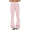 Amazon Puede Vestir Ropa Deportiva Ajustada al Cuerpo al Desnudo Traje para Deportes al Aire Libre Pantalones de Campana para Mujer Ropa de Yoga de Color Contrastante