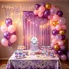 Em Estoque Decoração de Festa Temática Borboleta Roxa Suprimentos Pratos de Papel de Aniversário Copos de Papel Bandeirolas Balões Conjunto de Louça Descartável