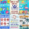 Pinturas de Lata Vintage Desgastadas Transfronteiriças Pinturas de Alumínio Decorações de Parede Bar Piscina Pinturas Decorativas Placas Pinturas Penduradas