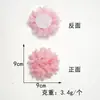 Tejido de malla con relieve dorado y diseño floral tridimensional esponjoso para accesorios de pelo DIY hechos a mano, ropa, zapatos, bolsos y accesorios de decoración para mascotas