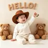 Mameluco de algodón puro Clase A para bebé para primavera y otoño, mameluco para recién nacido, estilo caballero de manga larga capa base de otoño e invierno para bebés niños