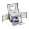 Regalo para el Día de San Valentín Chino, caja de joyería de gran capacidad con espejo, cajones de múltiples capas, caja de regalo de tienda de joyería de escritorio, caja de almacenamiento de joyería