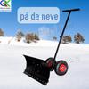 Pá de remoção de neve manual com rodas pá de remoção de neve para pátio escolar alça com altura ajustável pá de neve