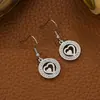 Aretes Pendientes Redondos Nuevos Transfronterizos de Acero de Titanio Estilo Callejero Europeo y Americano Acero Inoxidable para Hombre y Mujer Joyería de Diamantes Árbol de la Vida
