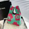 2024 Regalo de Mano Nuevo Estilo Celebridad de Internet Bolso Tejido Bolso Tote Versátil Estilo Japonés y Coreano Bolso Casual de Mujer Bolso de Punto de Mujer