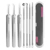 Set de Agujas para Acné de Acero Inoxidable Pinza para Acné No. Pinzas para Espinillas de 5 Celdas Aguja para Acné Herramienta de Belleza Clip de Célula