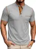 Marca independiente Europea y Americana para hombre talla pequeña sarga bloques de color casual deportivo talla extra cuello Henry transpirable secado rápido manga corta camisa polo