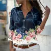 Comercio Exterior Transfronterizo 2024 Cárdigan para Mujer Europeo y Americano Camisa de Manga Larga con Estampado de Flores 3D Top de Alta Gama Versátil para Mujer