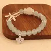 Pulseira de Cristal Branco Obsidiana de Gelo Atacado Partículas Grandes Contas Redondas Pulseira Original da Moda Estilo Quente Douyin