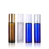 Frasco roll-on marrom de 10ml, frasco de óleo essencial, frasco roll-on fosco, frasco de perfume, frasco de vidro cosmético azul, frasco de produto para skincare