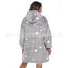 Manta de TV de Flanela Luminosa com Capuz Vestido Preguiçoso Camisola com Capuz de Camisola Grossa de Camada Dupla