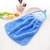 En Stock 28*38cm Paño de Limpieza de Felpa de Coral, Toalla de Cocina para Colgar, Impresión de Logo, Absorbente, Toalla Espesa para Niños