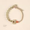 Pulsera Xiangyun elegante hecha a mano de jade Hetian con ágata y melocotón de Yanyuan, cuerda de media mano, color verde agua clara, para mujer, venta al por mayor