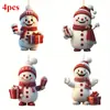 Boneco de Neve Fofo Desenho Animado Árvore de Natal Pingente Plano 2D Decoração de Natal Transfronteiriça Pingente de Carro Novo Produto Ornamento