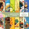 Venda Quente Transfronteiriça 12 Folhas de Papel para Gratidão com Girassóis, Estilo Retrô Pastoral Americano Papel de Fundo para Diário Cartoon