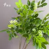 Planta artificial verde de folha de faia, decoração de fundo de arranjo floral de casamento estilo floresta branco e verde, paisagismo suspenso de canto para plantas aéreas