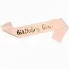 En Stock Banda de Cumpleaños Banda para la Cumpleañera Banda Ceremonial Cinta de Cumpleaños Color Champaña