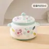 Panela de Sopa Grande Capacidade Pintada à Mão para Uso Doméstico de Uma Pessoa, Panela de Sopa com Duas Alças e Tampa Dupla, Panela de Cozimento Lento Comercial para Cozinha, Recipiente de Óleo
