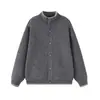 Tricô Masculino 2026 Outono Cardigã de Gola Alta Suéter Peça Externa Pontos Contrastantes Estilo Old Money Japonês Casual Solto Tendência Marca