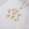 Retención de color accesorios diy oro 14K agujero grande soporte para colgante ojo de oveja pegado a mano medio agujero soporte para perla de cristal material de cuenta para colgante