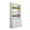 Vitrina Combinada de Gama Alta Integrada con Gabinete de Almacenamiento Multicapa para Salón de Uñas, Combinación de Vitrina para Salón de Belleza, Estantes y Divisiones para Vitrina