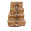 Envío Transfronterizo de Cajas de Almacenamiento de Cosméticos de Souvenir Vintage, Atrezo Decorativo para Rodajes de Cine y Televisión, Maletas Tejidas de Ratán