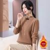 Roupas de inverno novas para mulheres de meia-idade peça única de veludo estilo western camisola para mães suéter espessado com forro de fleece