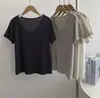 Blusa de Manga Curta em Tencel para Mulheres, Gola Redonda em Liocel Primavera/Verão 2026 Camisa Básica, Camiseta de Linho para Mulheres, Amiga da Pele e Emagrecedora