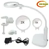 Pinza de Escritorio Intercambiable Clip de Escritorio Fijo Lente de 120 mm 6 Luces LED Libro de Lectura Reparación Lupa