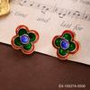 Jóias vintage antigas retrô esmeralda flor de alta qualidade brincos de prata brincos elegantes de design de nicho