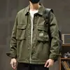 Jaqueta Jeans Casual Masculina Estilo Americano Fresca Tendência Marca Resistente Roupa de Trabalho Versátil Retrô Clássica Japonesa para Primavera e Outono