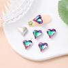 Atacado do Fabricante Nail Art Inclinada em Formato de Coração de Pêssego, Strass de Vidro de Cristal de Formato Especial, Strass em Formato de Coração, Strass para Capa de Celular, Unhas Aurora
