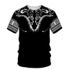 Patrón Cultural de Tótem Africano Impreso en 3D Transfronterizo Nuevo Camiseta Casual de Manga Corta para Hombre Venta Directa de Fábrica Fuente