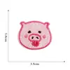 Bordado de Computadora Capítulo Rosa Cerdo Lindo Pegatina de Tela Bordada Parche de Bordado Animal de Dibujos Animados Pegatina para Ropa