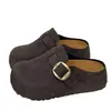 Sapatos femininos estilo Birkenstock com sola grossa, que aumentam a altura, em couro genuíno, à pronta entrega, mocassins fechados para calçar, sapatos Mary Jane